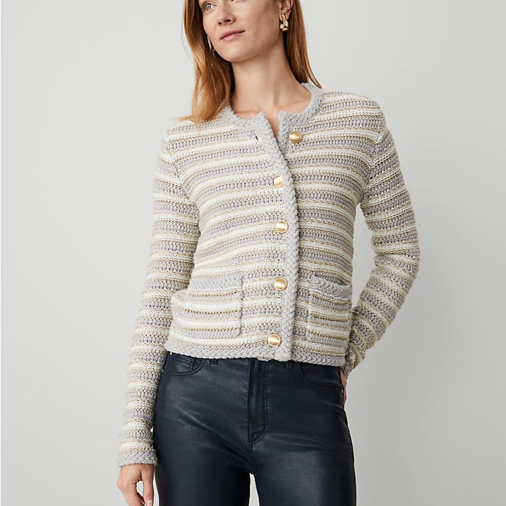 Ann Taylor Lurex Tweed Cardigan - NWT